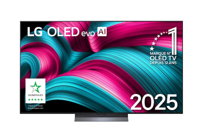 Vue avant de 65 pouces (164 cm) | LG OLED evo AI C5 | 4K Smart TV | 2025 OLED65C54LA